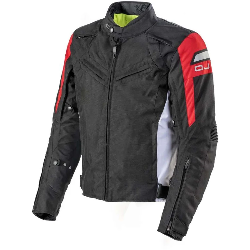 Ultima Occasione Giacca Moto in Tessuto OJ MOOD Nero Rosso Bianco
