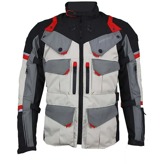 Giacca Moto In Tessuto Prexport Goteborg 3 Strati Nero Rosso Prezzo Conveniente