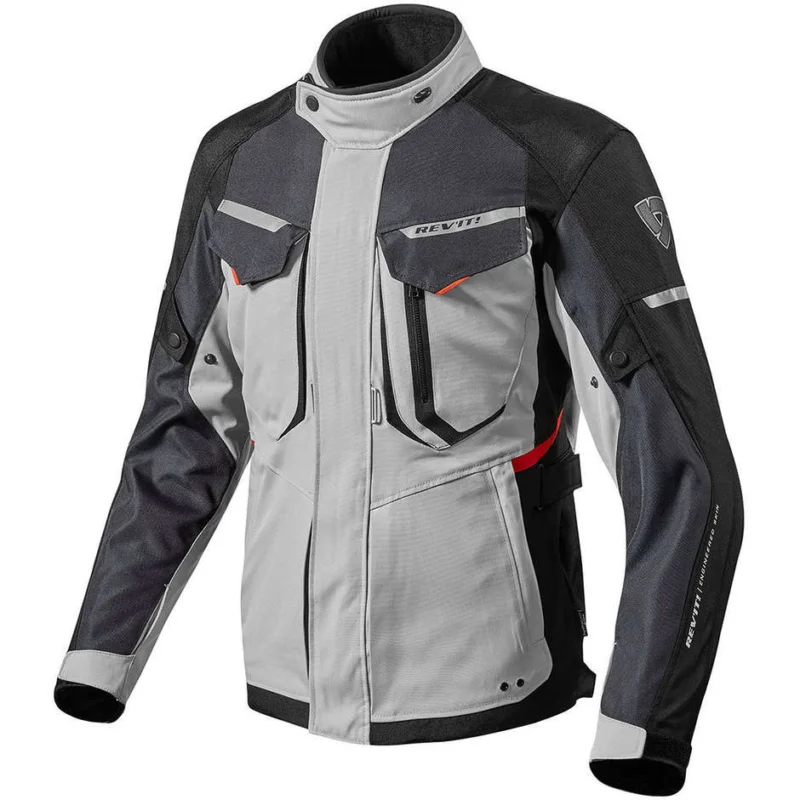 Giacca Moto In Tessuto Rev'it SAFARI 2 Silver Rosso Promozione Esclusiva