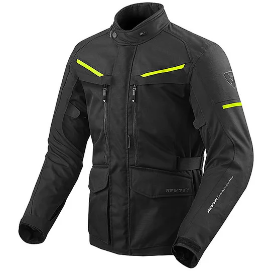 Più Venduto Giacca Moto In Tessuto Rev'it SAFARI 3 Nero Giallo Fluo