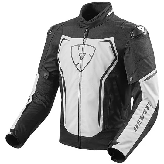 Affare Giacca Moto In Tessuto Rev'it VERTEX Bianco Nero