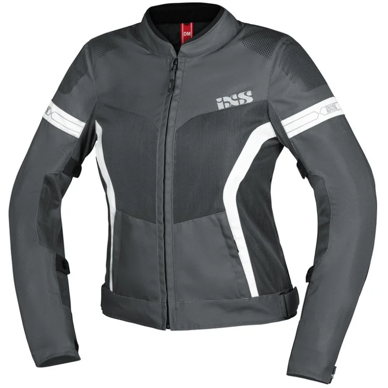 Giacca Moto In Tessuto Sport Donna Trigonis-Air Grigio Scuro Bianco Professionale