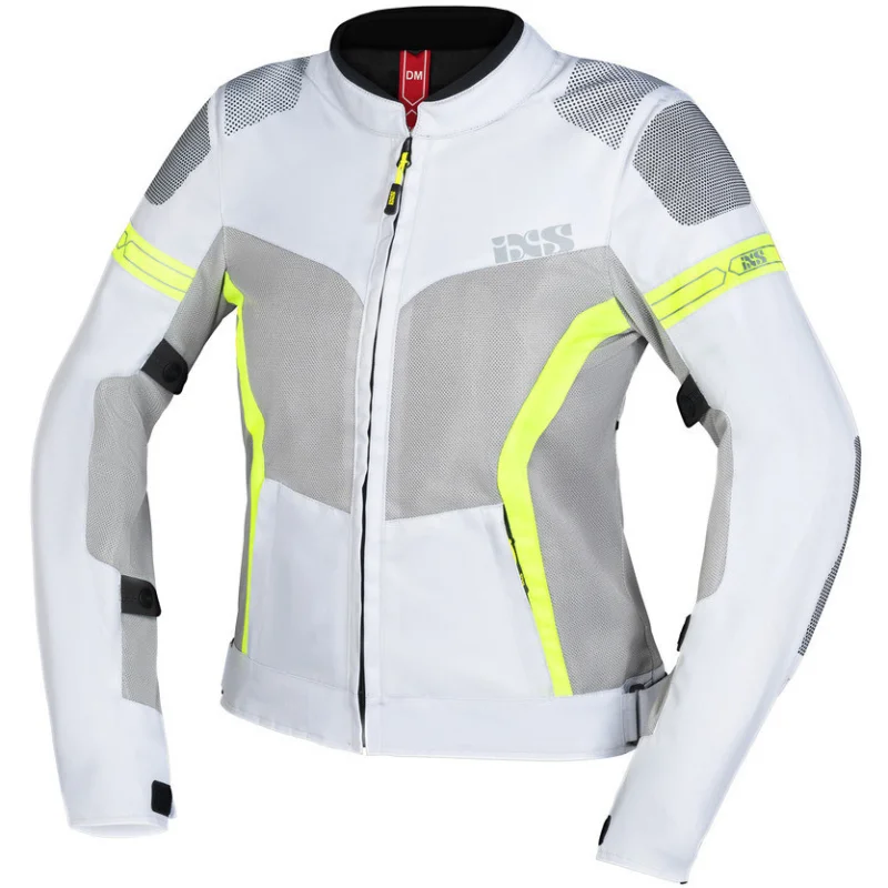 Saldi Giacca Moto In Tessuto Sport Donna Trigonis-Air Grigio Scuro Giallo Neon
