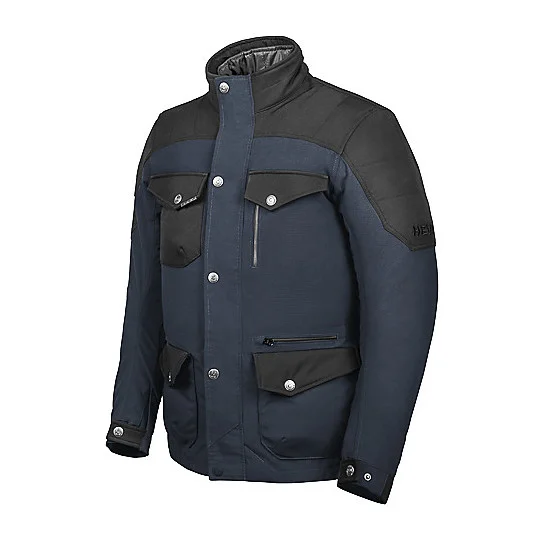 Reso Gratuito Giacca Moto In Tessuto Stile Urbano Hevik PORTLAND EVO Nero Blu
