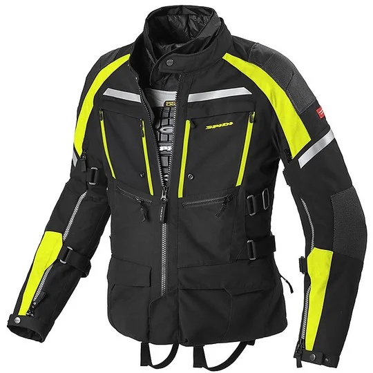 Popolare Giacca Moto In Tessuto Touring H2Out Spidi ARMAKORE Nero Giallo Fluo