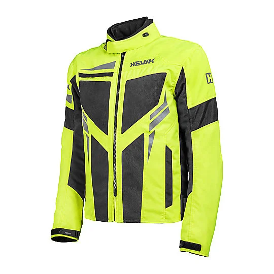 Nuovo Arrivo Giacca Moto In Tessuto Traforata Hevik IKARO Nero Giallo Fluo