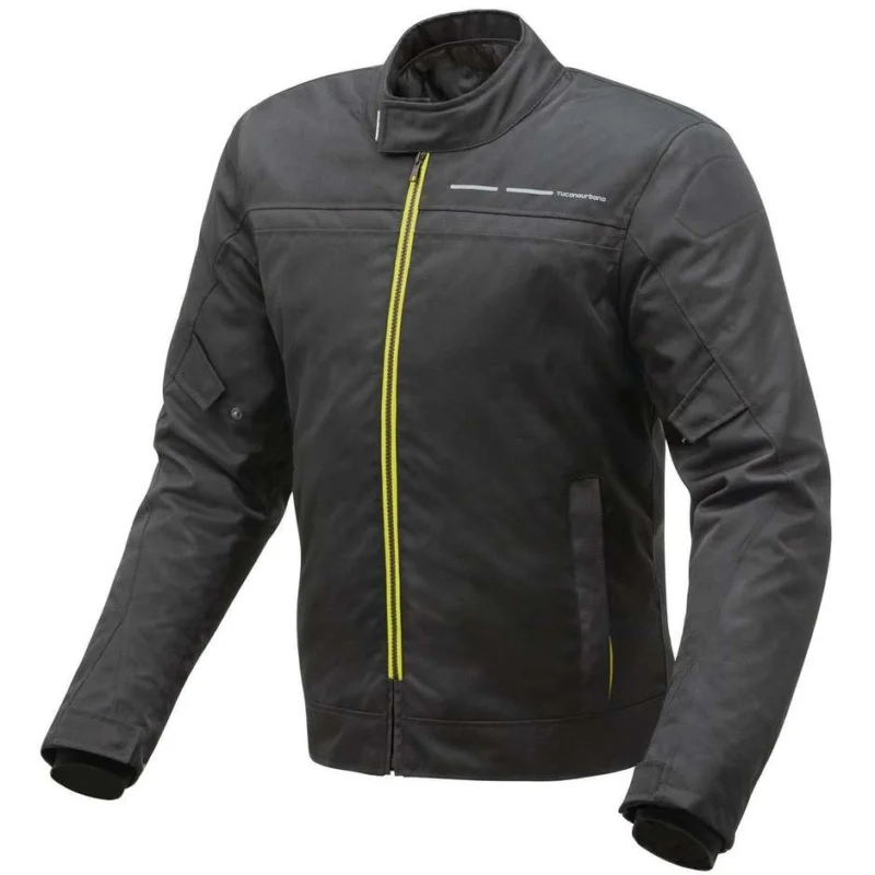 Giacca Moto In TEssuto Tucano Urbano 8215mf201 ROCKET Nero Giallo Fluo Non Perdere