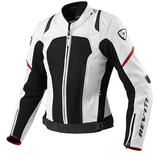 Giacca Moto In Vera Pelle Rev'it Lady Galactic Bianco/Nero Spedizione Gratuita