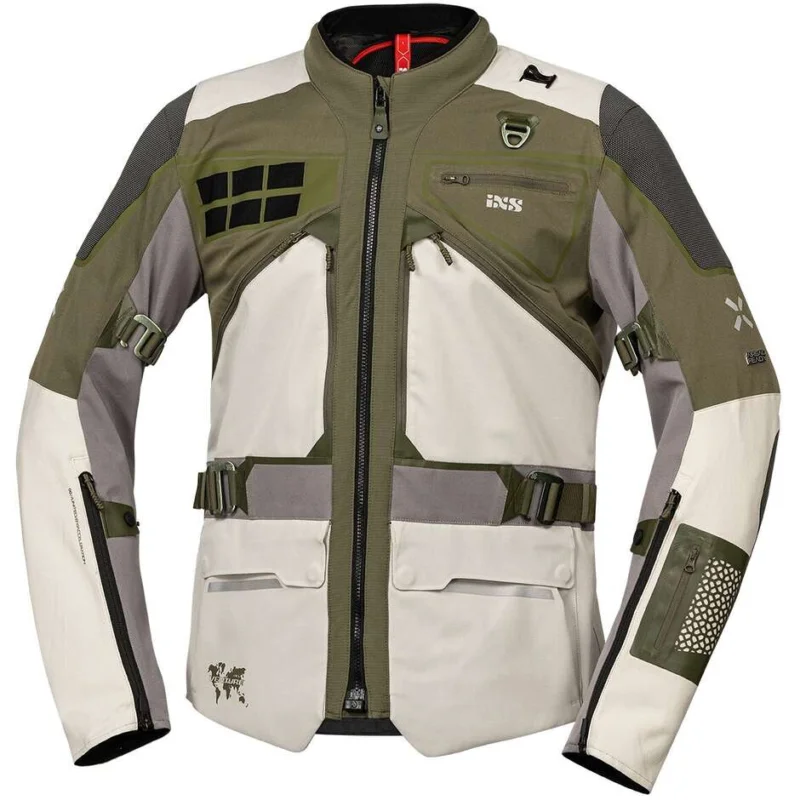 Pagamento Sicuro Giacca Moto Ixs Venture-Air 1.0 Grigio Chiaro-Oliva