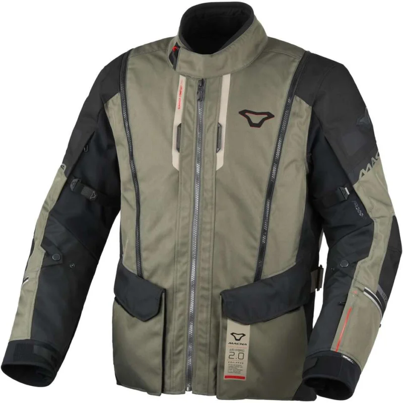 Promo Stagionale Giacca Moto Macna Air Hybrid 2.0 Verde Nero beige