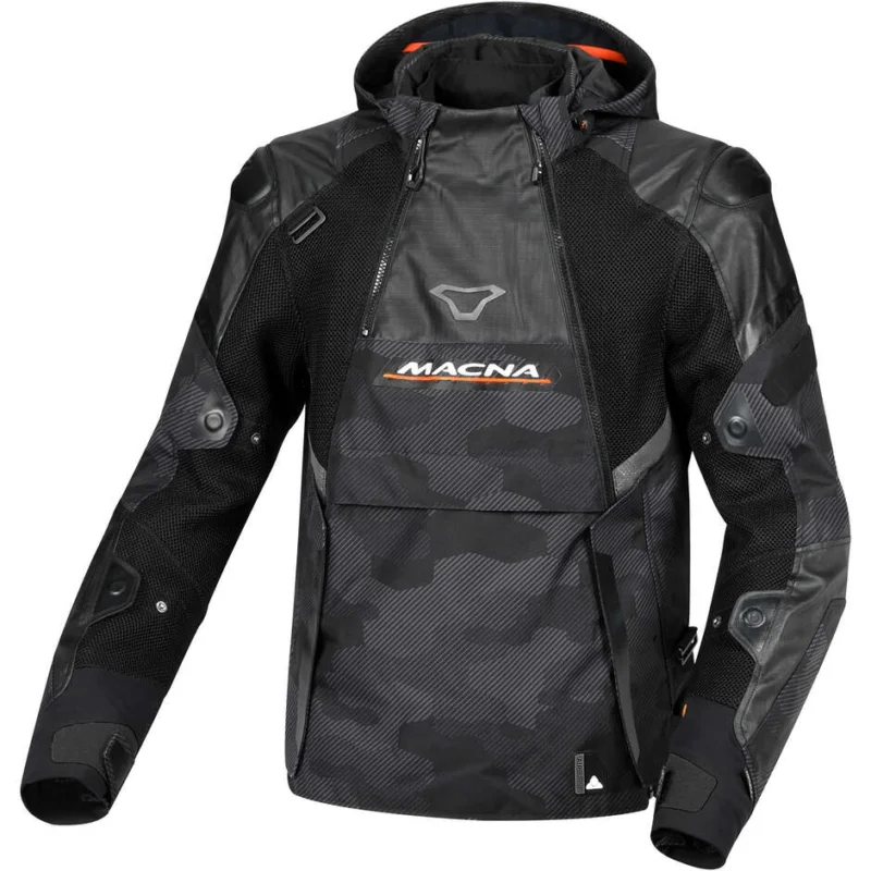 Ultima Occasione Giacca Moto Macna Bradical Nero-Grigio camo Arancio