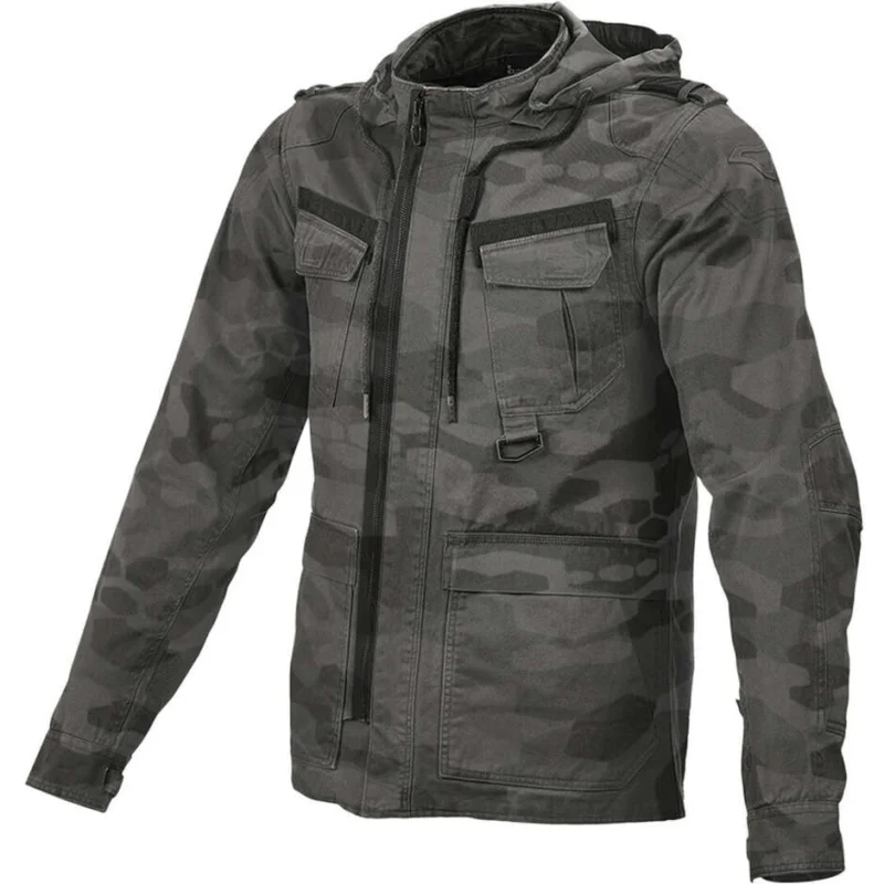 Offerta Lampo Giacca Moto Macna Combat Nero Grigio camo
