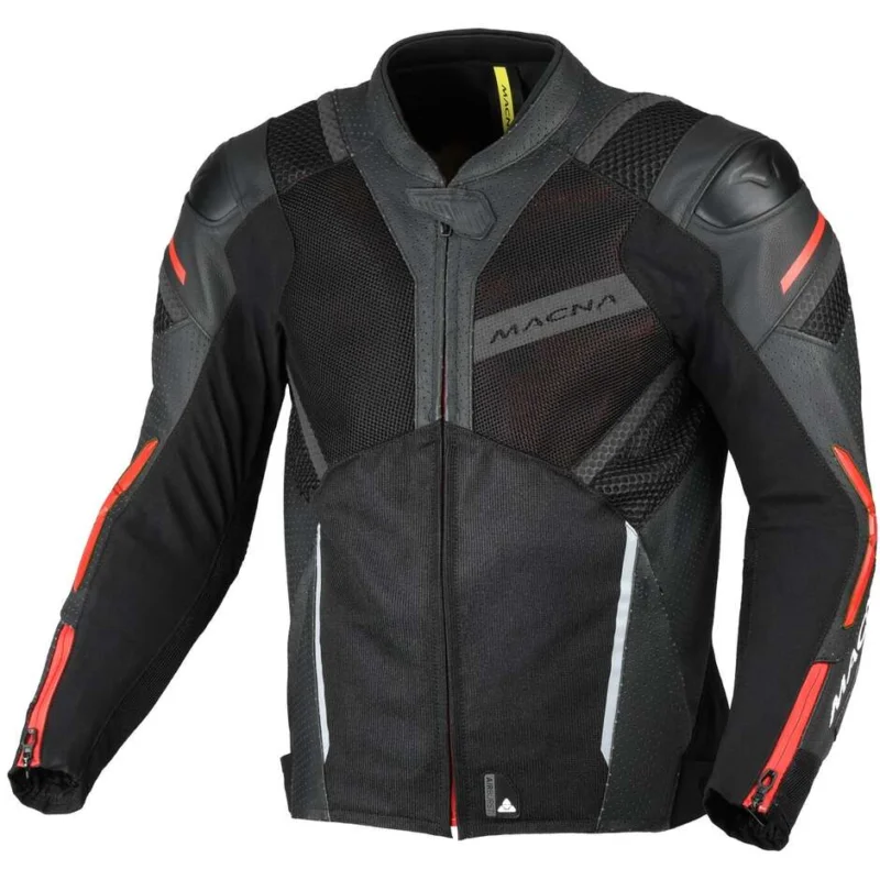 Giacca Moto Macna Galvic Nero Rosso Must-Have