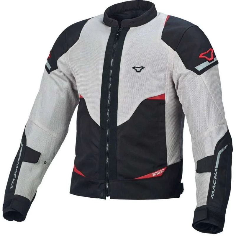 Giacca Moto Macna Hurracage Light Grigio Nero Rosso Spedizione Gratuita