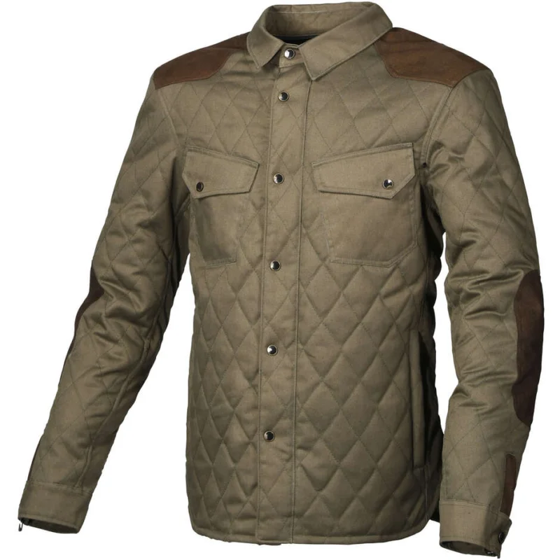 Giacca Moto Macna Inland Quilted Verde Marrone Offerta Limitata