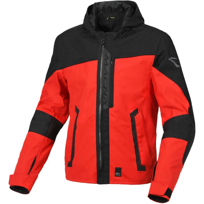 Giacca Moto Macna Riggor Rosso Nero Popolare