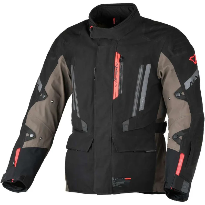 Nuova Collezione Giacca Moto Macna Ultimax 2.0 Nero Grigio Rosso