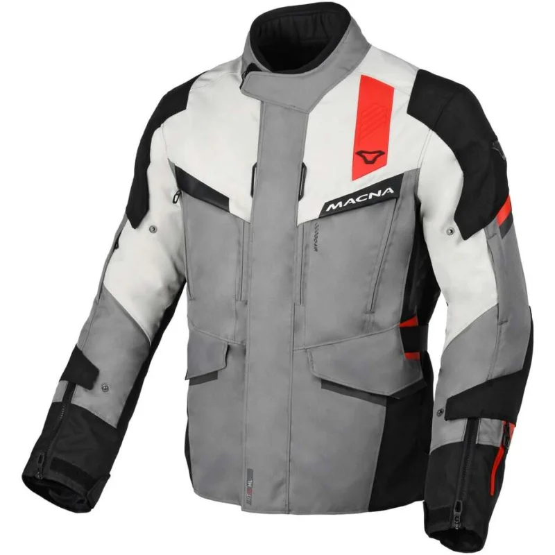 A Buon Prezzo Giacca Moto Macna Zastro Grigio Nero Rosso