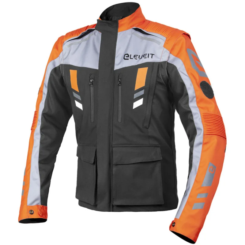 Giacca Moto Off-Road Tessuto Eleveit MUD MAXI JACKET Nero Arancione Compra Oggi Stesso
