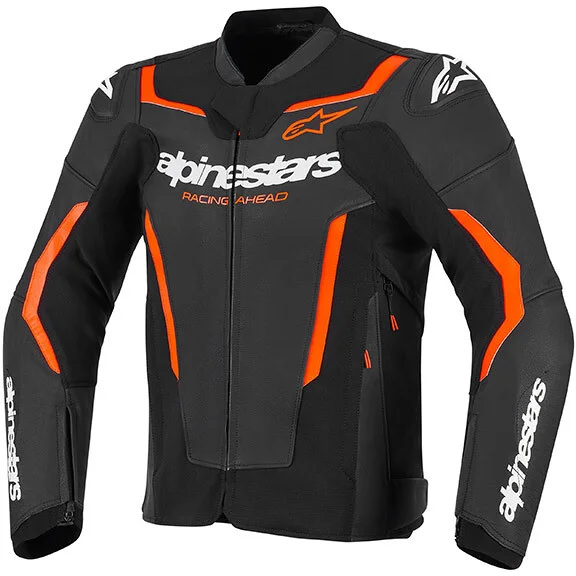 Offerta Del Giorno Giacca Moto Pelle Alpinestars GP Force V2 Nero Rosso Fluo