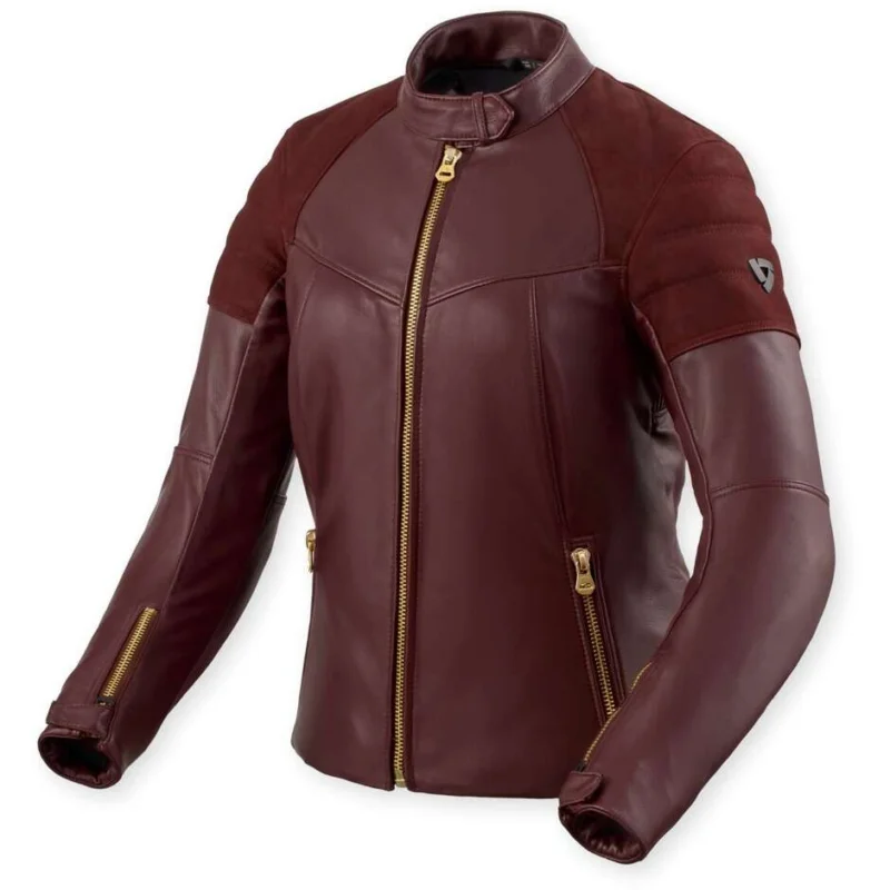 Sconto Giacca Moto Pelle Donna Rev'it London Ladies Melanzana