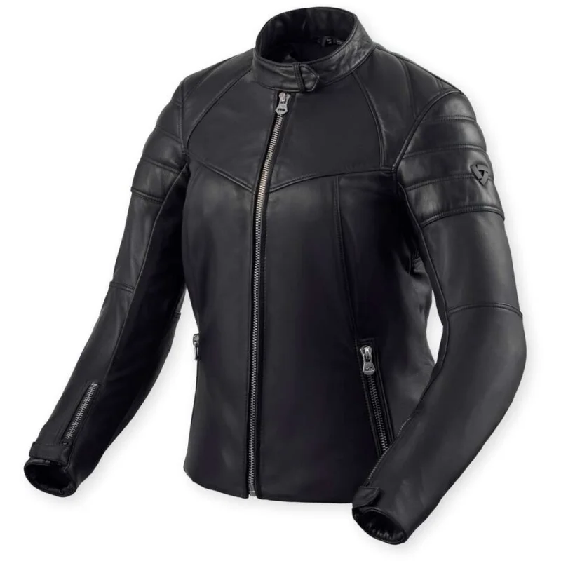 Giacca Moto Pelle Donna Rev'it London Ladies Nero Prezzo Ridotto