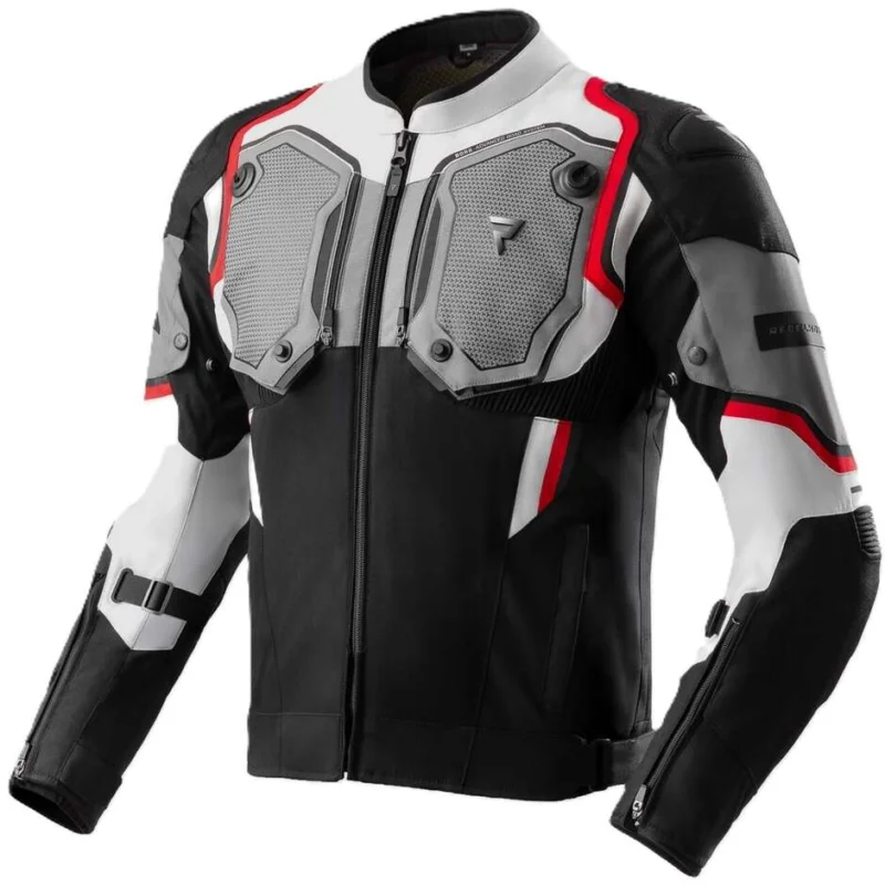 Giacca Moto Rebelhorn In Tessuto BORG II Nero Grigio Rosso Economico