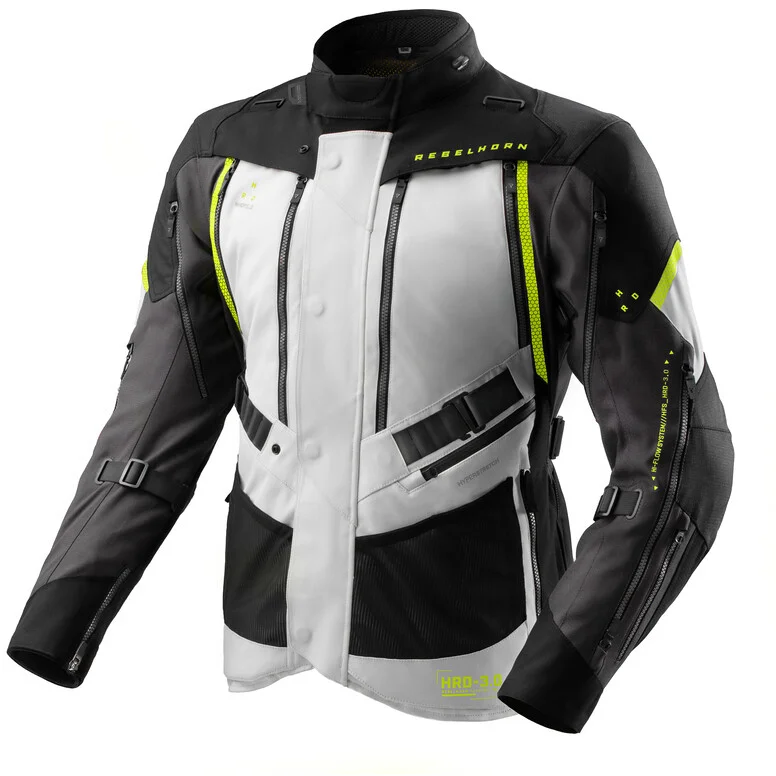 Giacca Moto Rebelhorn In Tessuto HARDY 3.0 Nero Grigio Giallo Fluo Miglior Prezzo