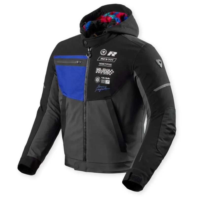 Giacca Moto Rev'it Haste H2O Nero Blu Nuova Collezione