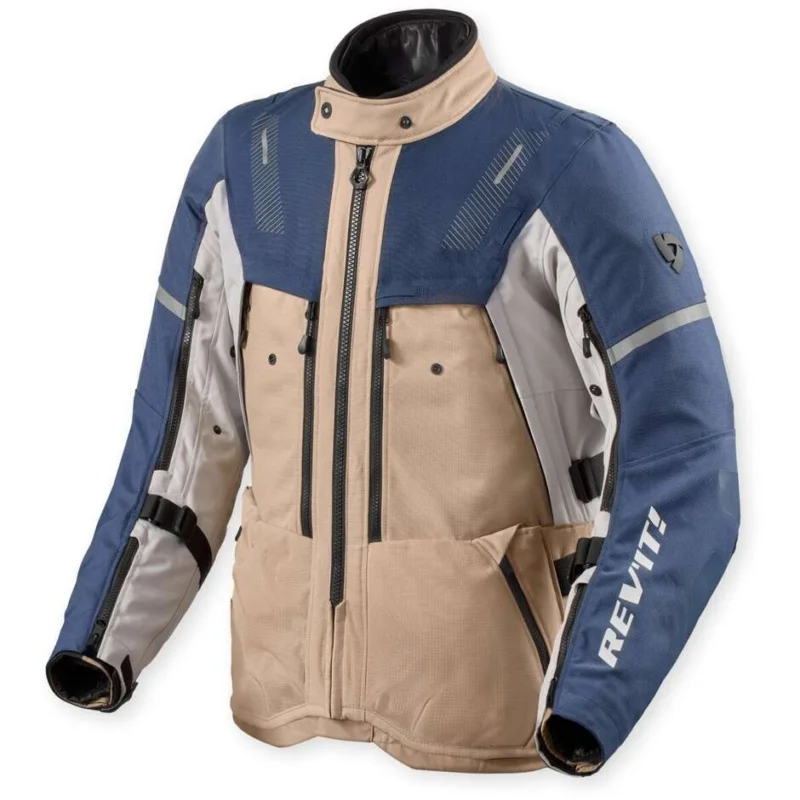 Giacca Moto Rev'it Sand 5 H2O Marrone Blu Esclusivo