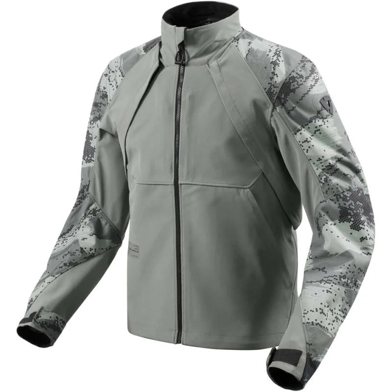 Spedito Oggi Giacca Moto Softshell Antivento Rev'it CONTINENT Grigio Medio