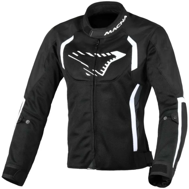 Offerta Speciale Giacca Moto Softshell Donna Macna Grisca Nero Bianco