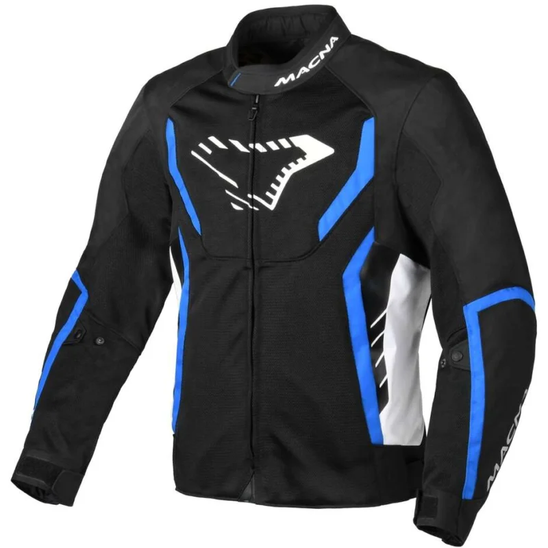 Sconto Giacca Moto SoftshellMacna Grisco Nero Bianco Blu