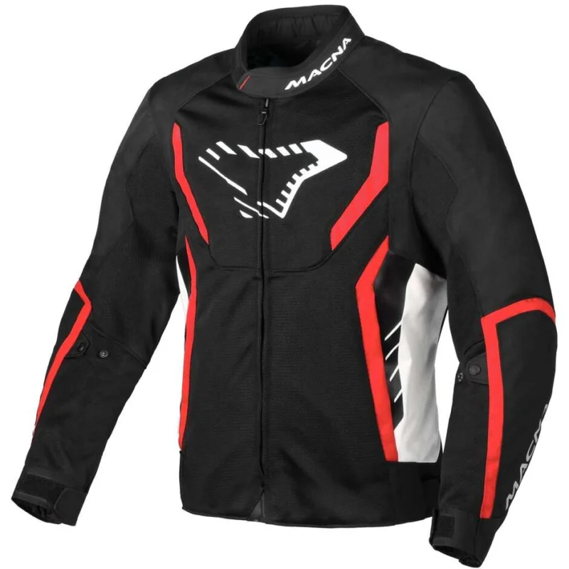 Giacca Moto SoftshellMacna Grisco Nero Bianco Rosso Prezzo Scontato