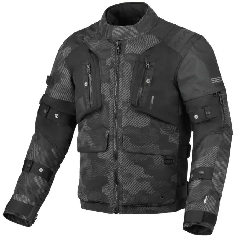 Prezzo Basso Giacca Moto Softshell Macna Higera Nero Grigio camo