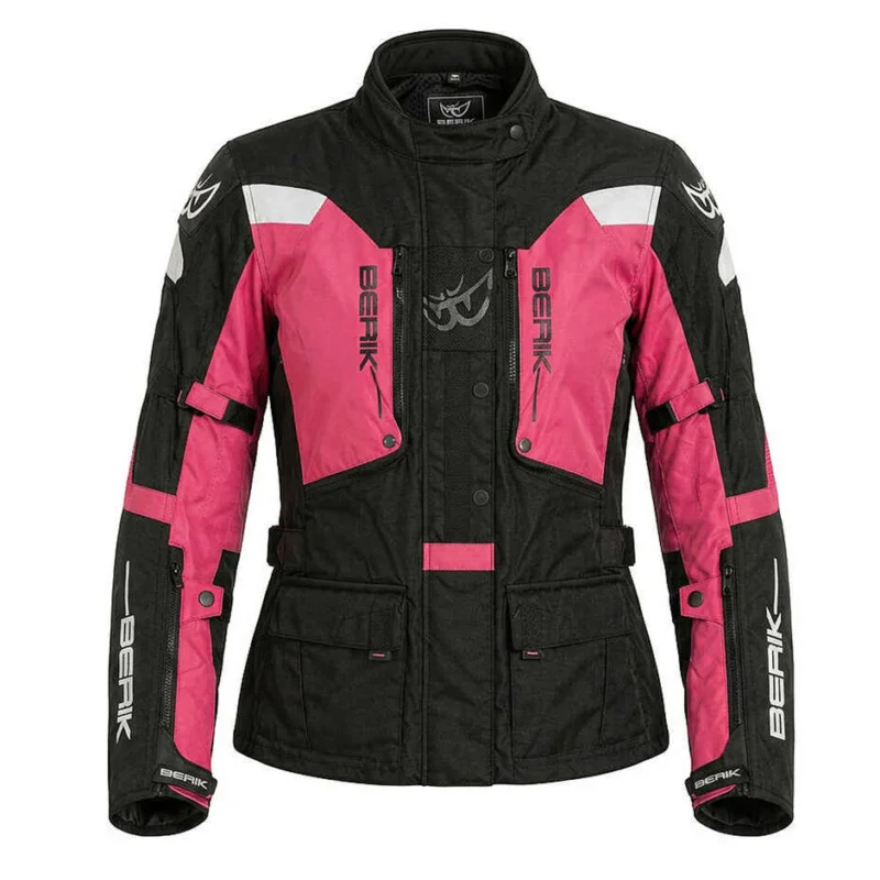 Spedizione Gratuita Giacca Moto Tecnica Donna Berik 2.0 Adventure Nj-253328L Nero Fucsia