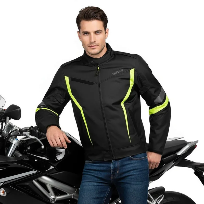 Giacca Moto Tecnica Hevik VEGA Nero Giallo Occasione
