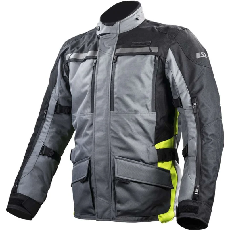 Giacca moto tecnica LS2 Lance Man WP Triplo Strato Certificata Grigio Giallo Pagamento Sicuro