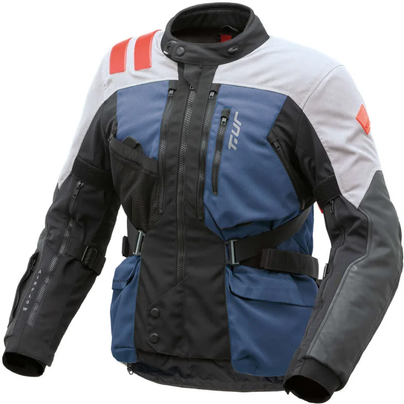 Offerta Limitata Giacca Moto Tessuto 3 Strati T-ur ROADBOOK Blu Grigio