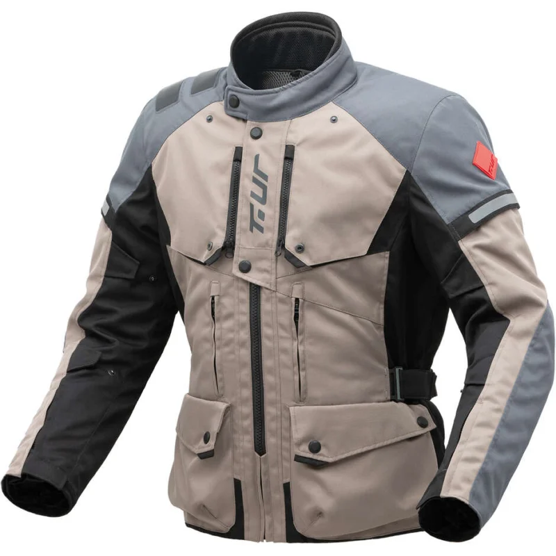 Nuova Collezione Giacca Moto Tessuto 3 Strati T-ur WAYPOINT Sabbia Grigio Scuro