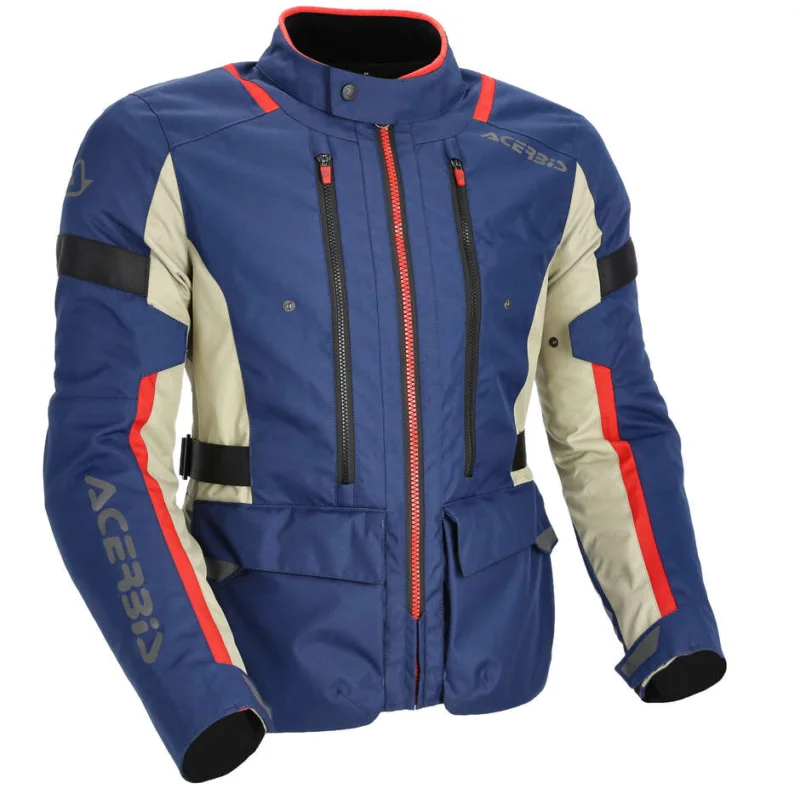 Reso Gratuito Giacca Moto Tessuto Acerbis X-Travel 2.0 Blu Rosso