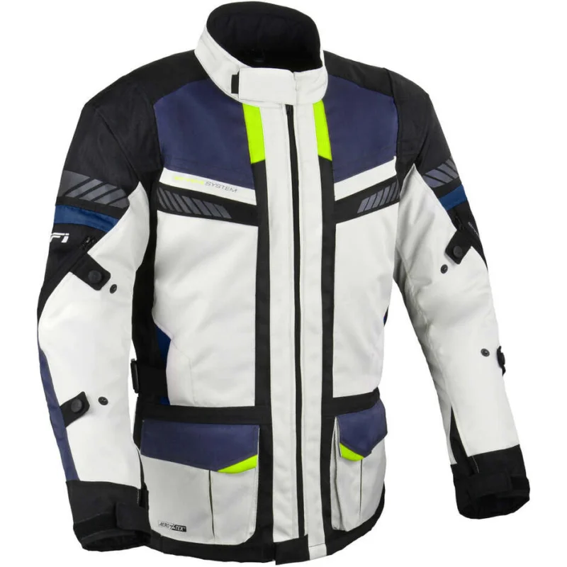 A Buon Prezzo Giacca Moto Tessuto DIFI Explore Aerotex Grigio Blu