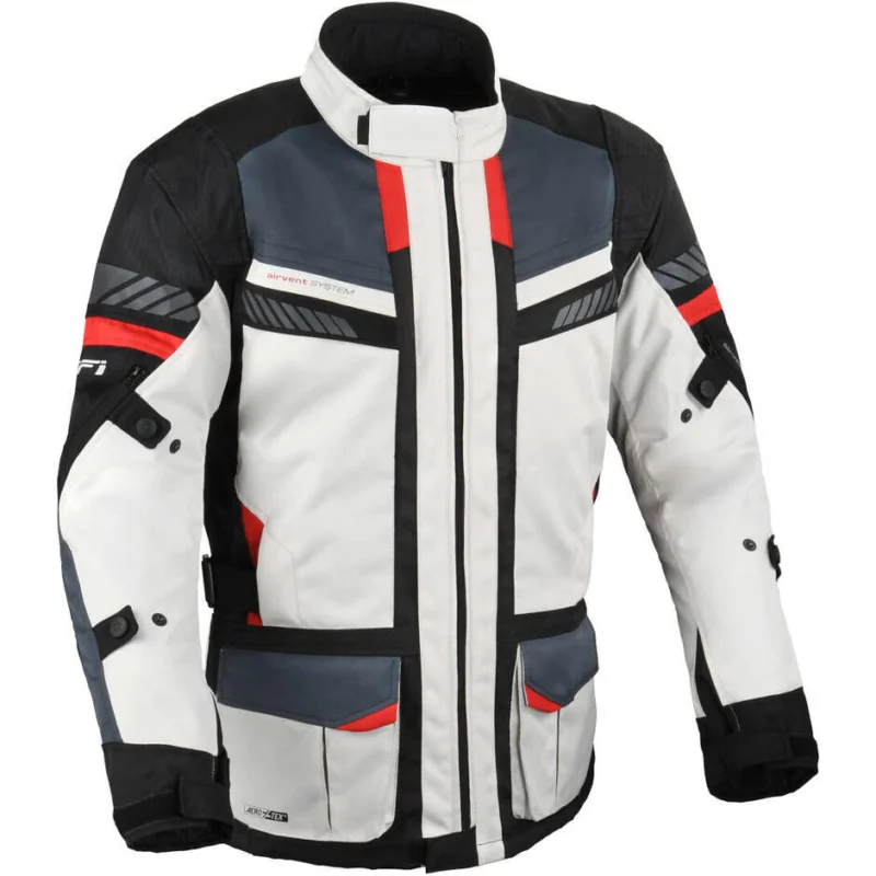 Saldi Giacca Moto Tessuto DIFI Explore Aerotex Grigio Nero