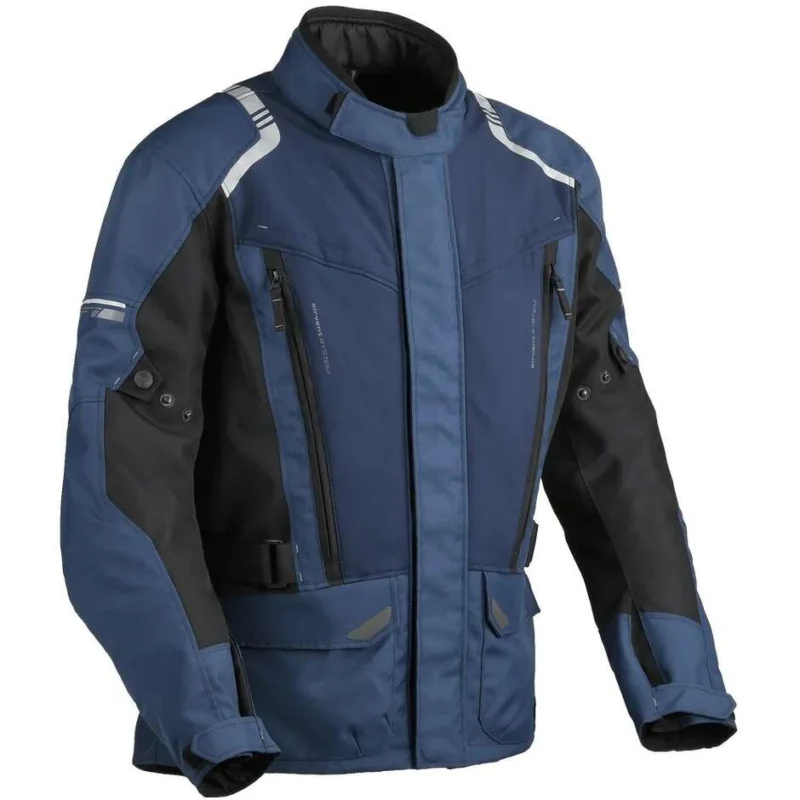 Popolare Giacca Moto Tessuto DIFI Navigator Aerotex Blu Nero