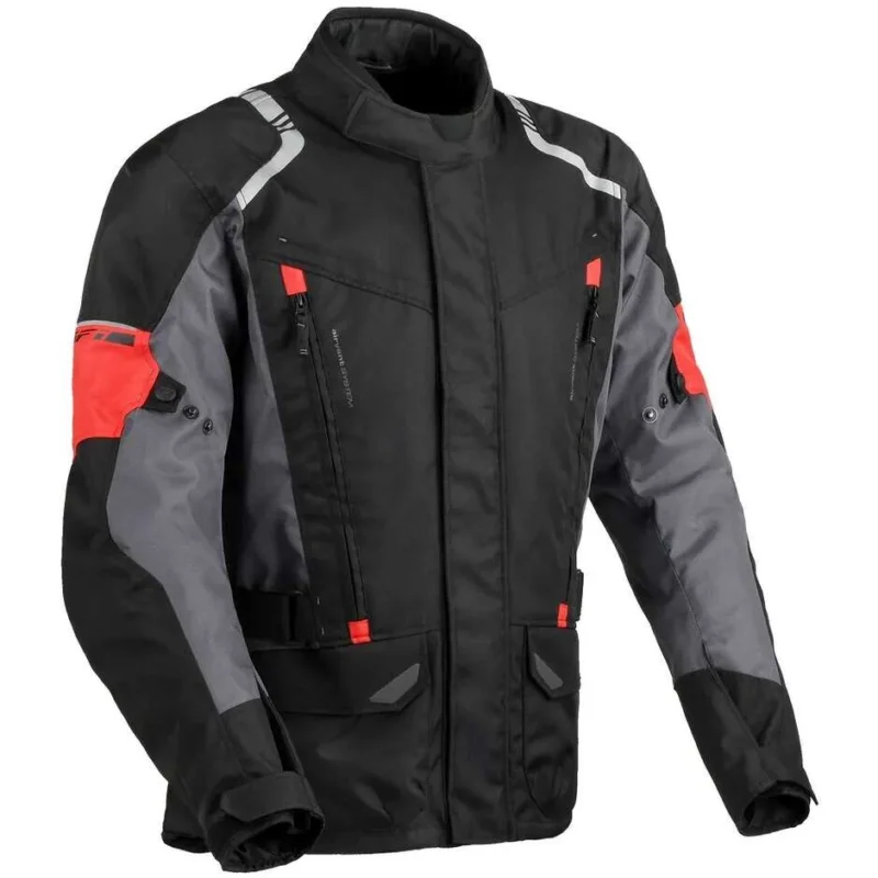 Giacca Moto Tessuto DIFI Navigator Aerotex Nero Rosso Saldi
