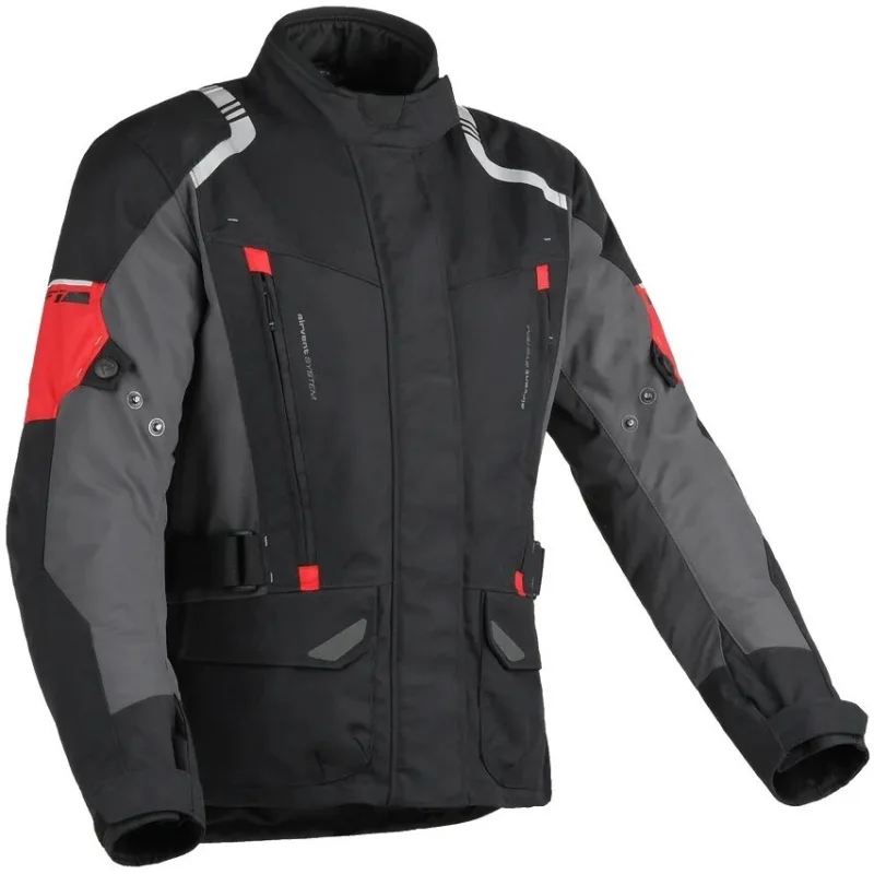 Giacca Moto Tessuto Donna DIFI Navigator Aerotex Nero Rosso Offerta