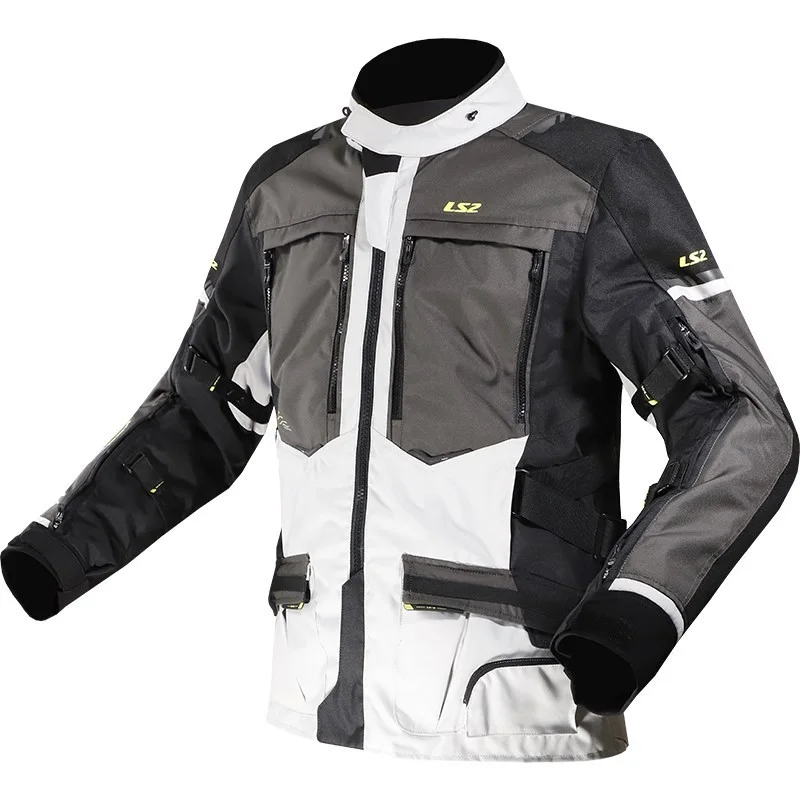 Giacca Moto Tessuto Ls2 NORWAY triplo Strato Nero Grigio Compra Adesso