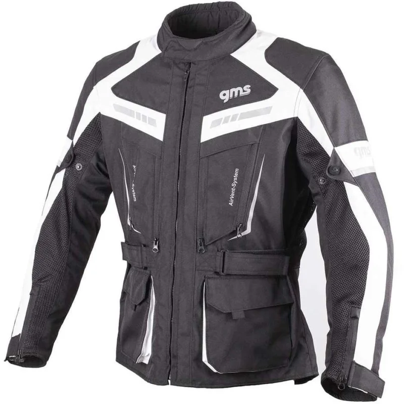 Quantità Limitata Giacca Moto Touring Gms TRACK LIGHT Nero Bianco