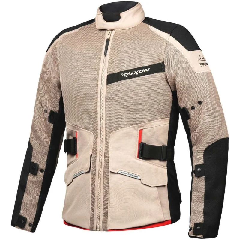 Giacca Moto Touring Ixon M-NJORD Sabbia Nero Rosso Offerta Limitata