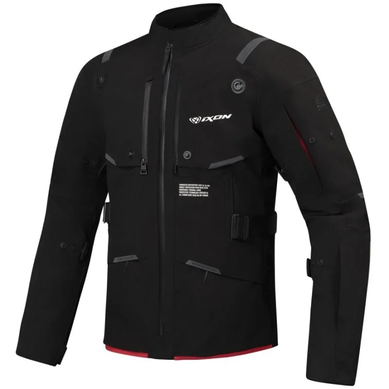 Giacca Moto Touring Laminata Ixon M-SKEID Nero Rosso Vivo Ultime Pezzi